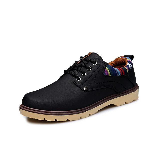 Giày boots gót thổ cẩm màu đen