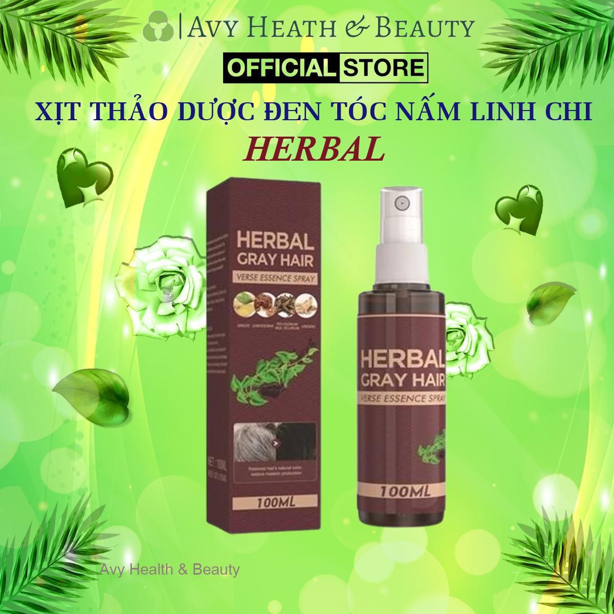 Xịt Đen Tóc Herbal, Tinh Chất Linh Chi Đen Tóc Herbal, Herbal Gray Hair, Serum Phủ Bạc Làm Đen Tóc A