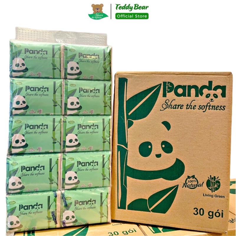 Combo 60 gói giấy rút gấu trúc panda tre dai bền mịn