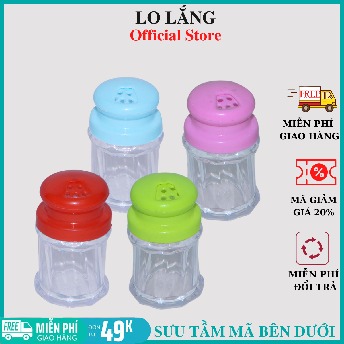 Hủ nhựa đựng tăm có nắp xoay  lọ đựng tăm nhựa bền đẹp cao cấp