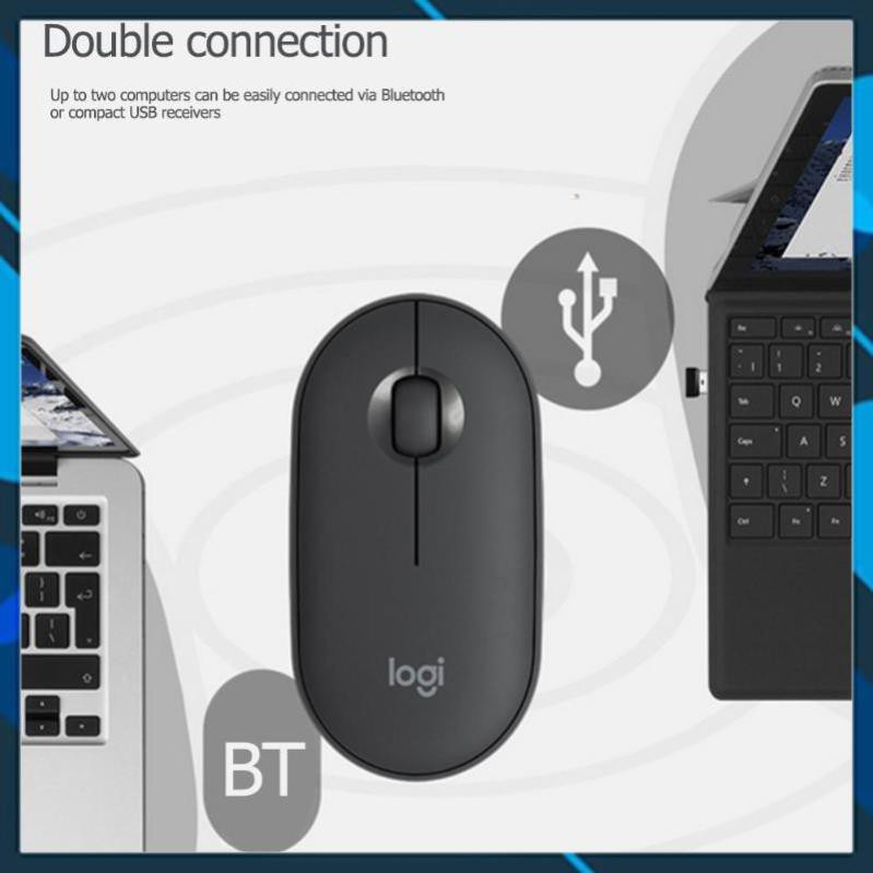 Chuột Không Dây Siêu Mỏng Bluetooth Logitech Pebble M350 2.4g Dpi 1000 Cao Cấp Dành Cho IPad Laptop Phụ kiện laptop 24/7