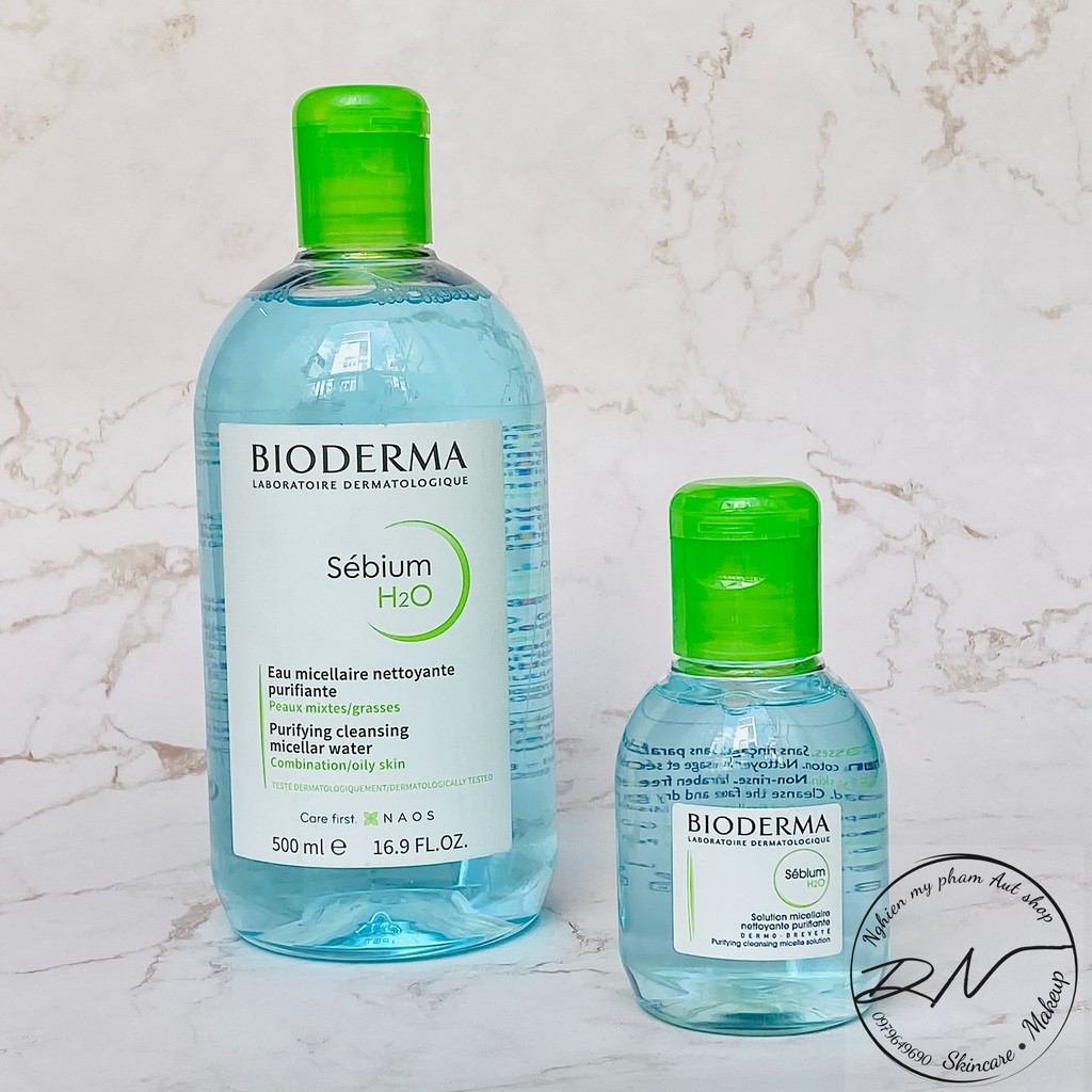 Tẩy trang Bioderma màu xanh 500ml/ 100ml