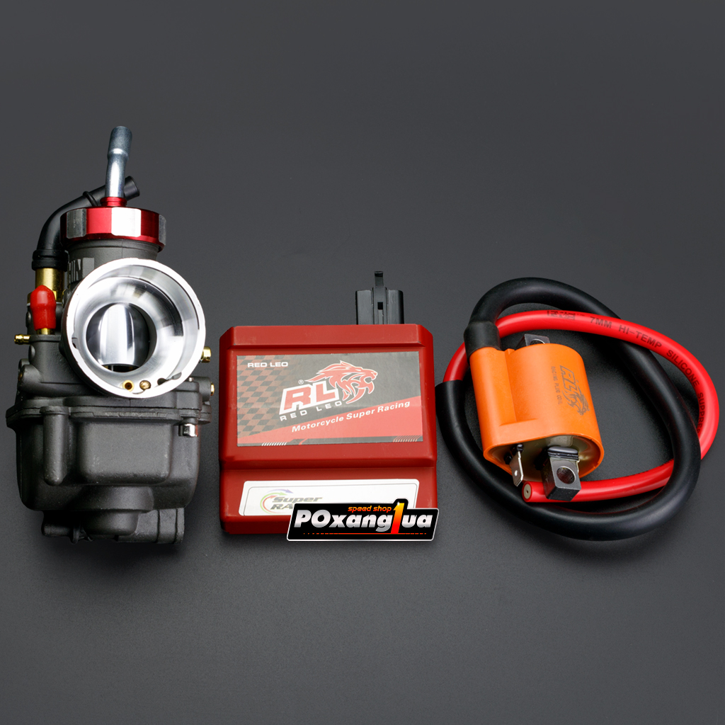 Combo độ xăng lửa cho Wave 110, Blade 110 - IC Mobin Redleo, Bình xăng Oko 24