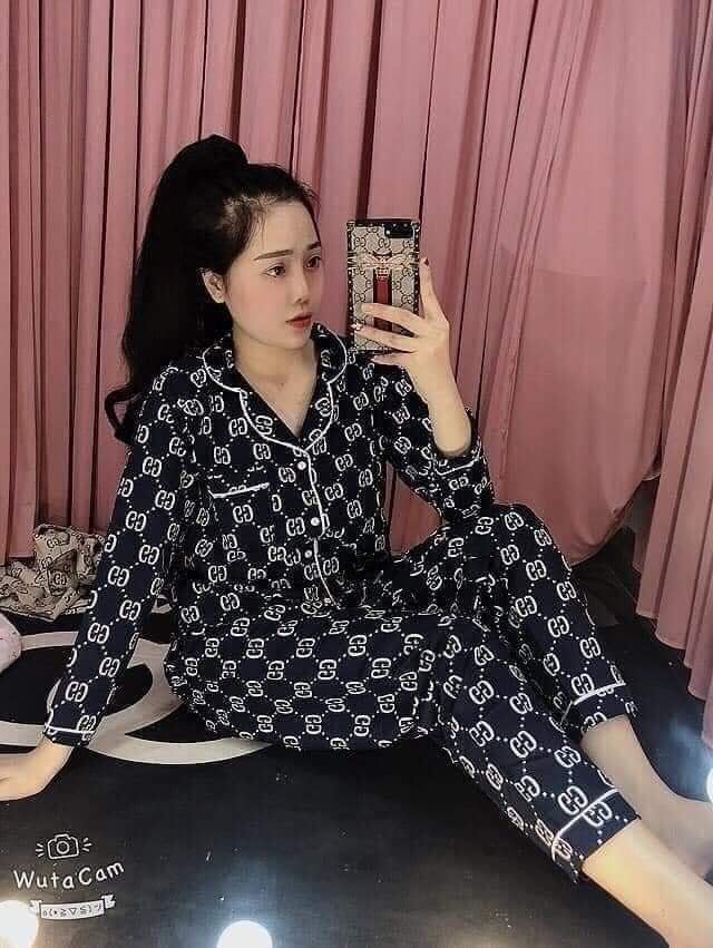Bộ Pajama Áo Dài Tay Quần Dài Hoạ  Tiết Hoạt Hình Cao Cấp