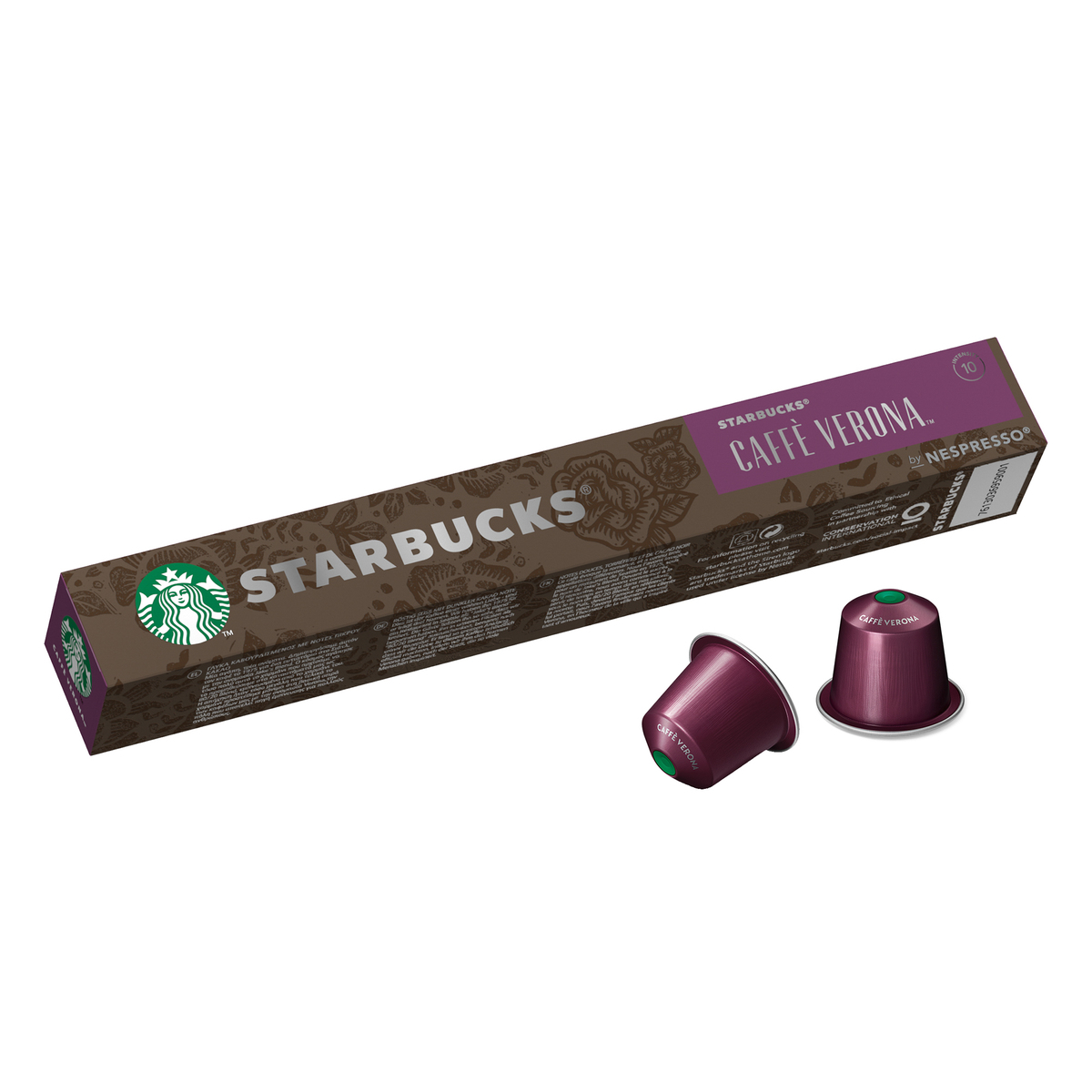 Starbucks® Caffe Verona by Nespresso® - 10 Capsules, DATE 07/2025