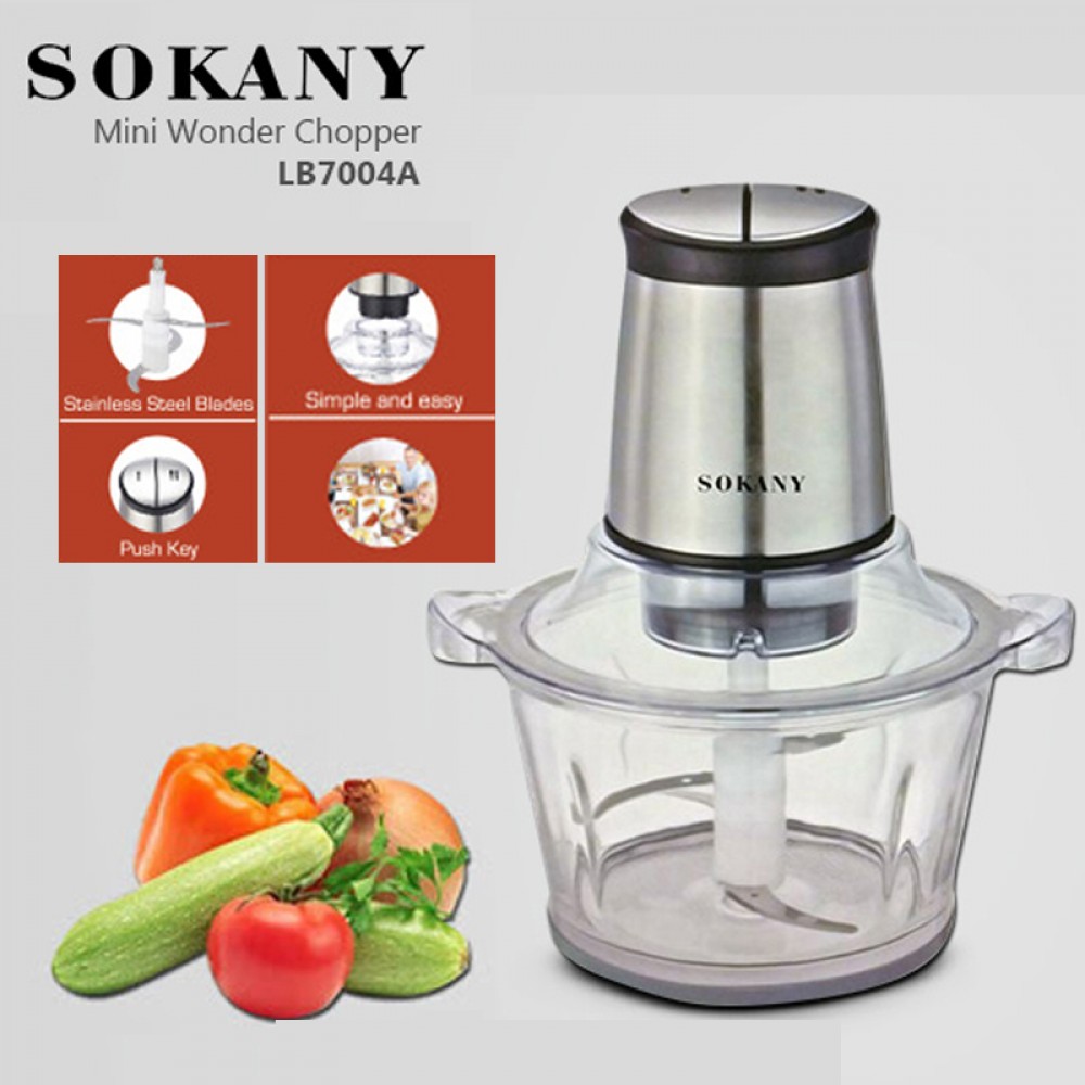 Máy xay sinh tố thực phẩm đa năng Sokany 7004A công suất 800W có 2 tầng dao 2 tốc độ xay mạnh mẽ