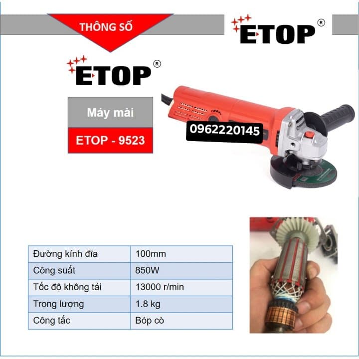 Máy mài góc Cầm Tay / ETOP / công nghệ cao / công suất 850W Máy mài góc Cầm Tay / ETOP / công nghệ cao / công suất 850W