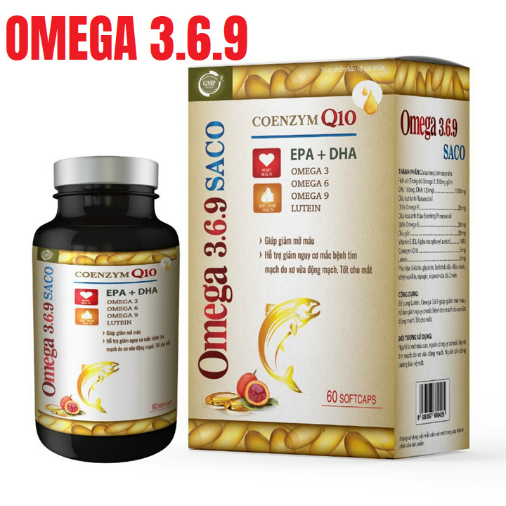 Viên Uống Dầu Cá Omega 369 - Giúp Bổ Sung Lutein,  Giúp Giảm Mỡ Máu, Giảm Nguy Cơ Mắc Bệnh Tim Mạch Do Xơ Vữa Động Mạch, Tốt Cho Mắt.