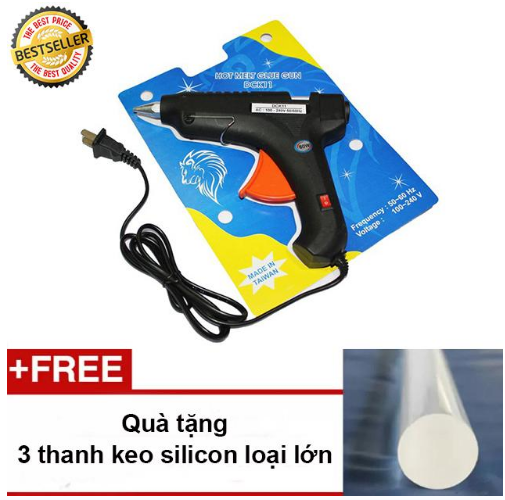 Súng bắn keo silicon TH11 60W màu đen loại tốt + tặng kèm 3 thanh keo silicon loại lớn