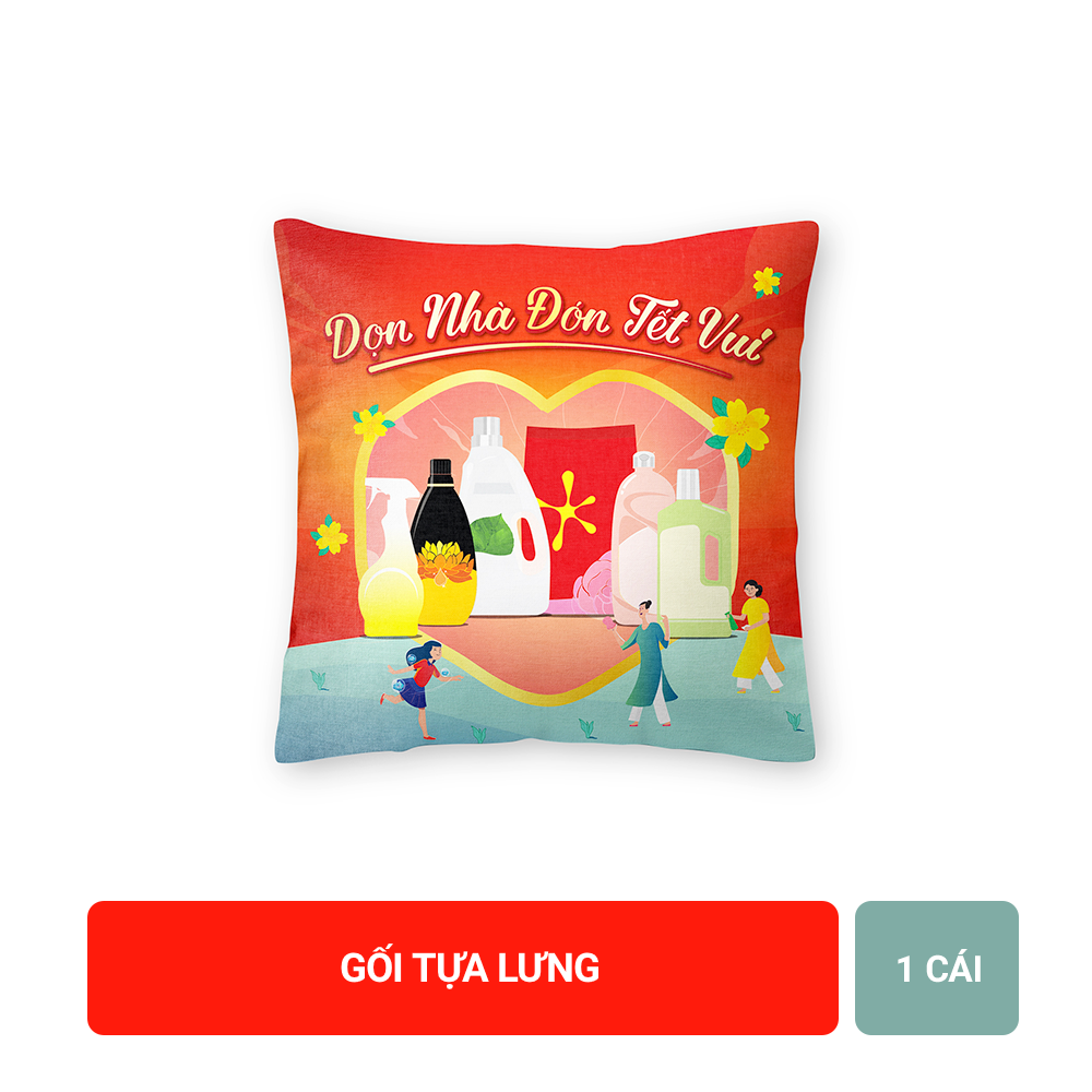 [Hàng tặng không bán] - Gối tựa lưng Tết