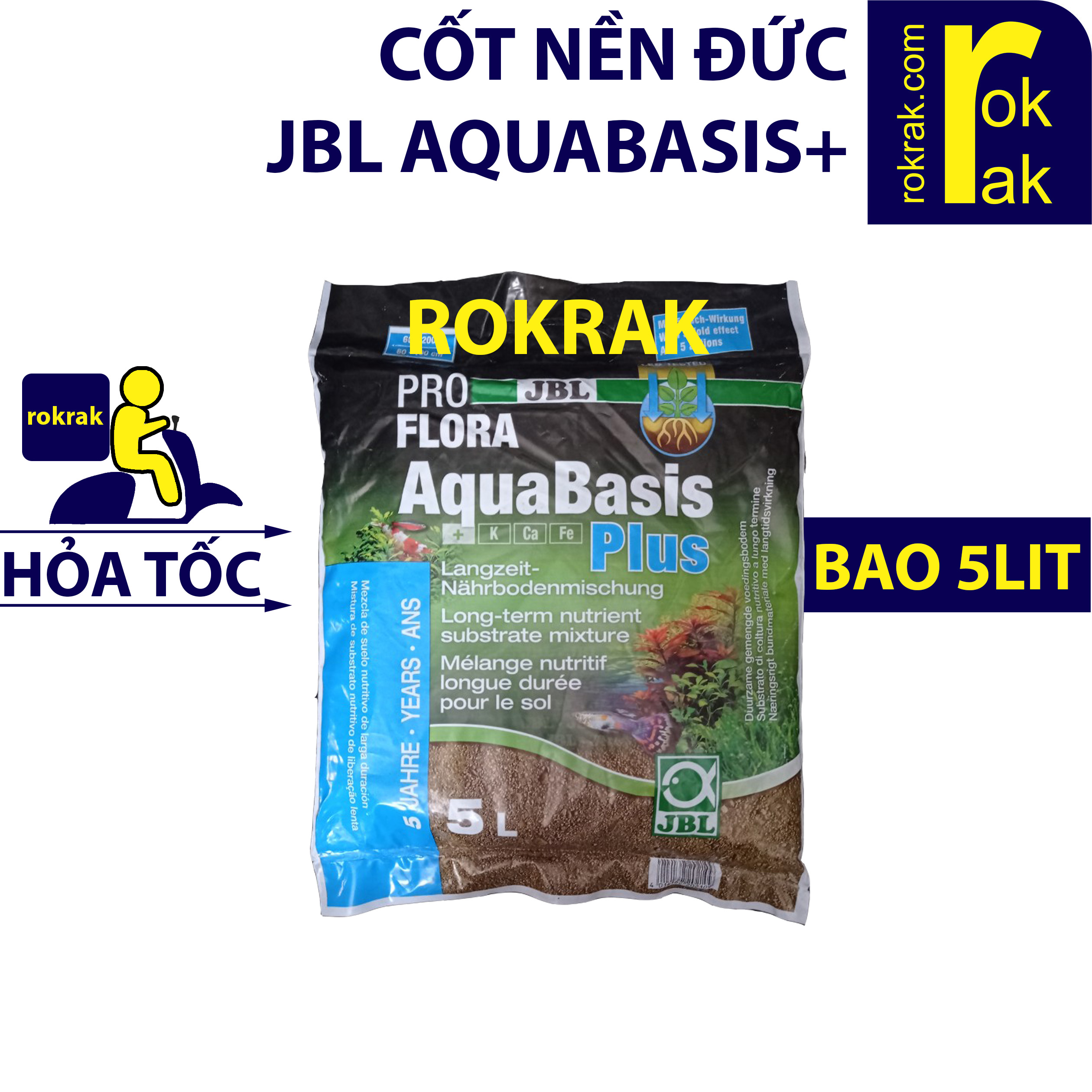 Cốt nền jbl aquabasic plus 5l nguyên và 1l chiết bởi rokrak tăng tuổi thọ nền thủy sinh