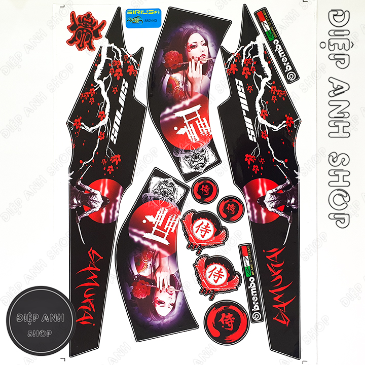 Tem Rời Sirius Fi Samurai  - Tem 3 lớp cao cấp