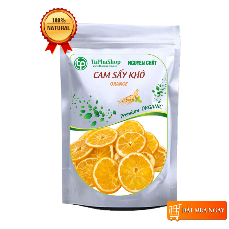Cam sấy khô 100g, Cam vàng thái lát khô, Trà cam khô - tấn phát
