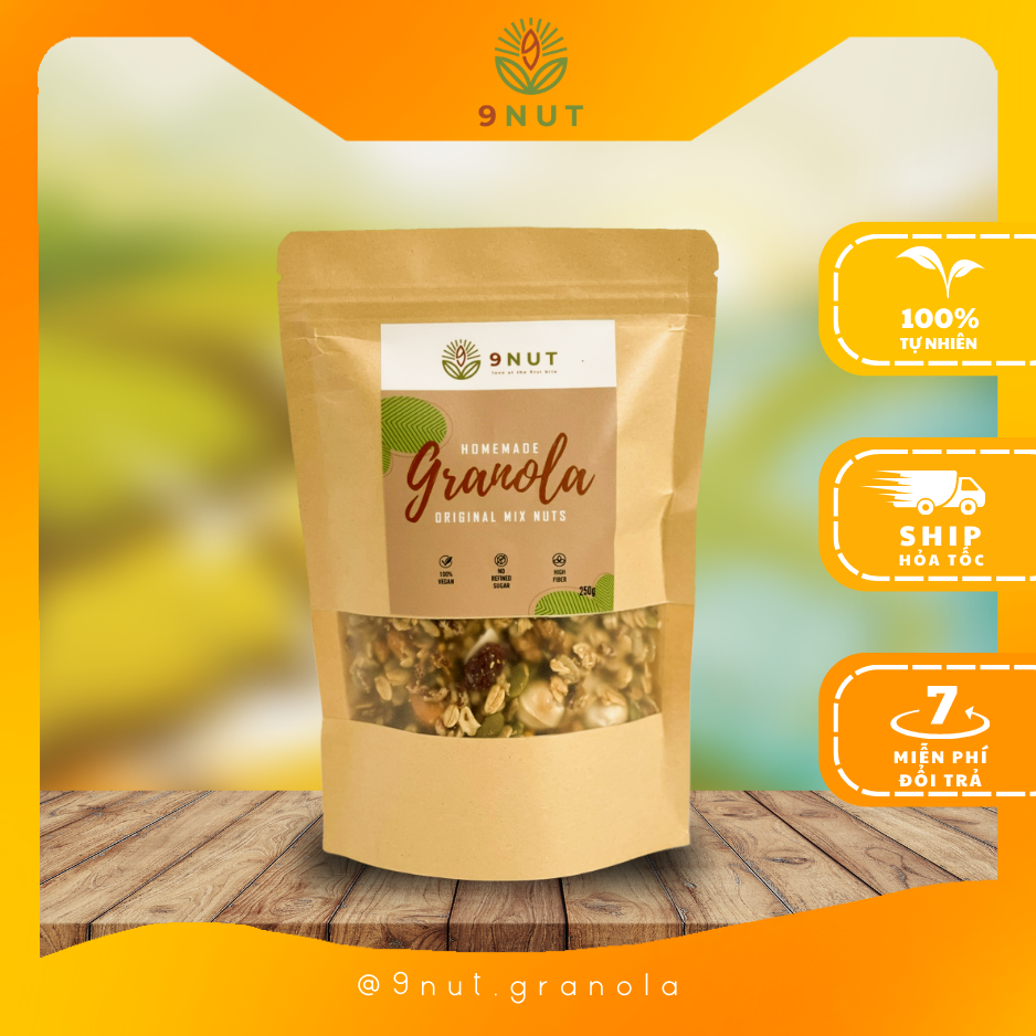 Granola Siêu Hạt Dinh Dưỡng (Chỉ 17% yến mạch) Ngũ Cốc Nướng Mật Ong Không Đường ăn kiêng, giảm cân an toàn, hiệu quả
