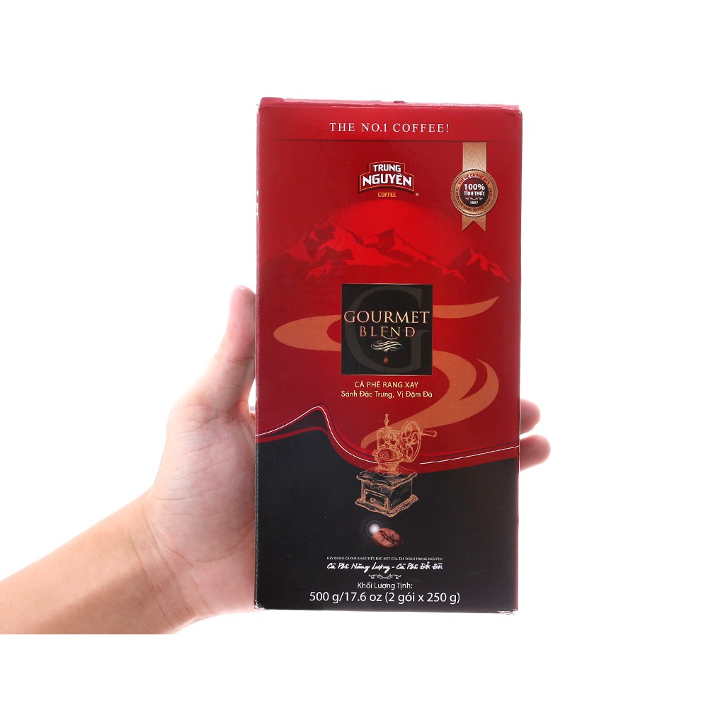 Cà phê Trung Nguyên Gourmet Blend hộp 500g, sản phẩm tốt, chất lượng cao, cam kết như hình, độ bền cao, xin vui lòng inbox shop để được tư vấn thêm về thông tin