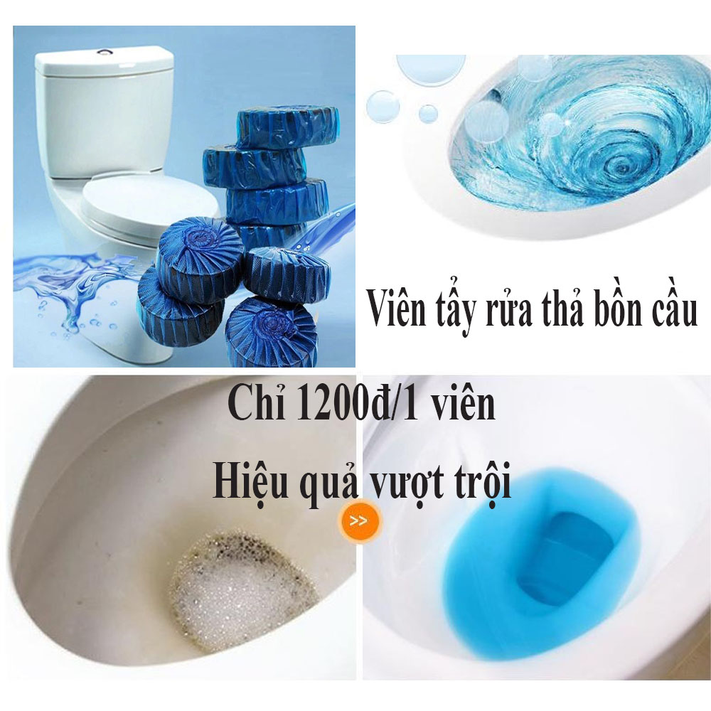 set 10 Viên thả bồn cầu khử mùi hôi tẩy sạch mảng bám vi khuẩn viên xả toilet gói 10 cục diệt khuẩn vệ sinh vết bám bẩn