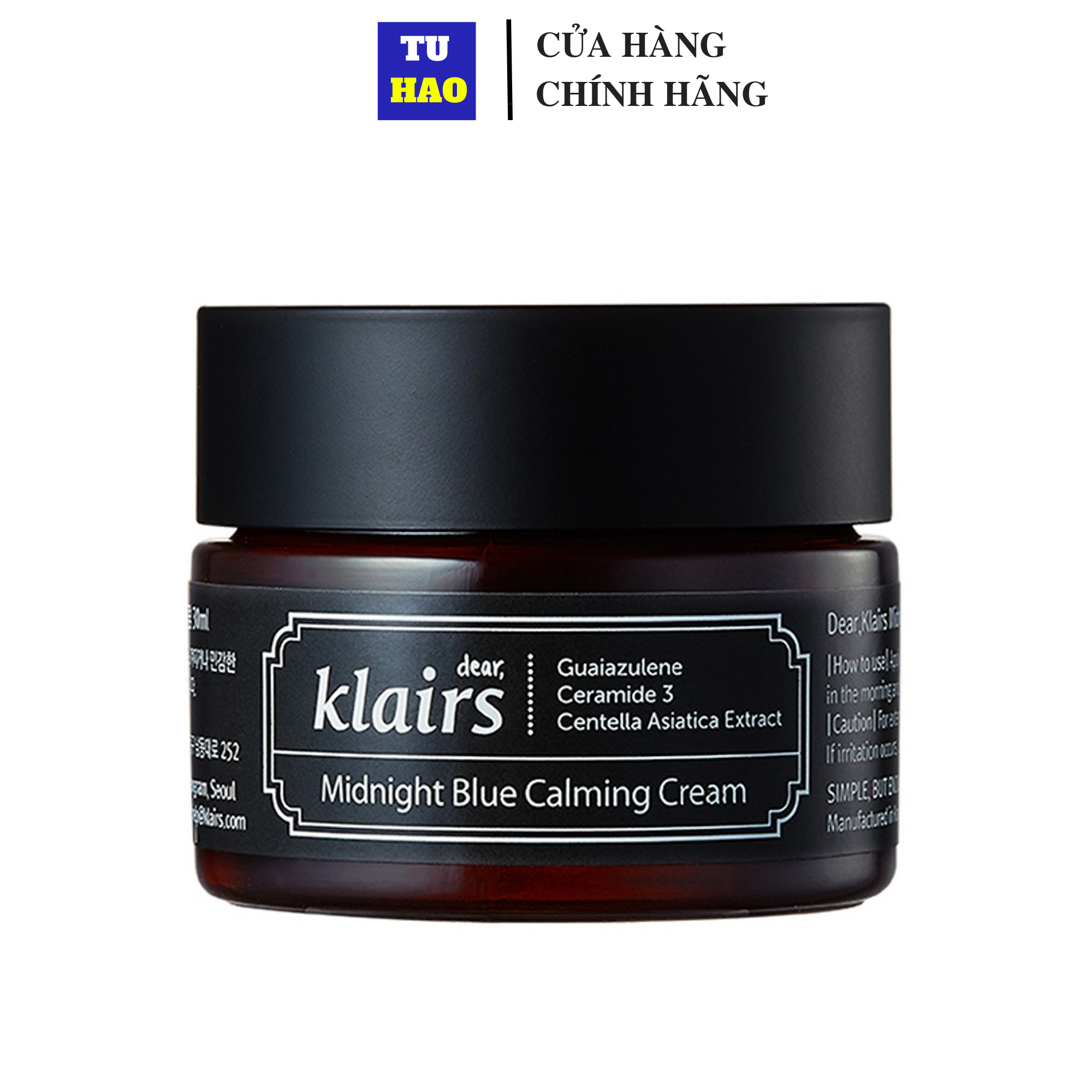 Kem dưỡng ẩm và làm dịu da ban đêm Klairs Midnight Blue Calming Cream 30ml