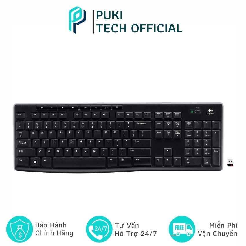 [Freeship] Bàn Phím Không Dây Bluetooth Cho Laptop Logitech K270 -PUKI Tech Official- PUKI09 Hàng Chính Hãng Giá Tốt, Bảo Hành 12 Tháng, Thiết Kế Mỏng Nhẹ Đơn Giản, Bền Đẹp, Dễ Sử Dụng Phù Hợp Làm Văn Phòng, Gia Đình, Chơi Game