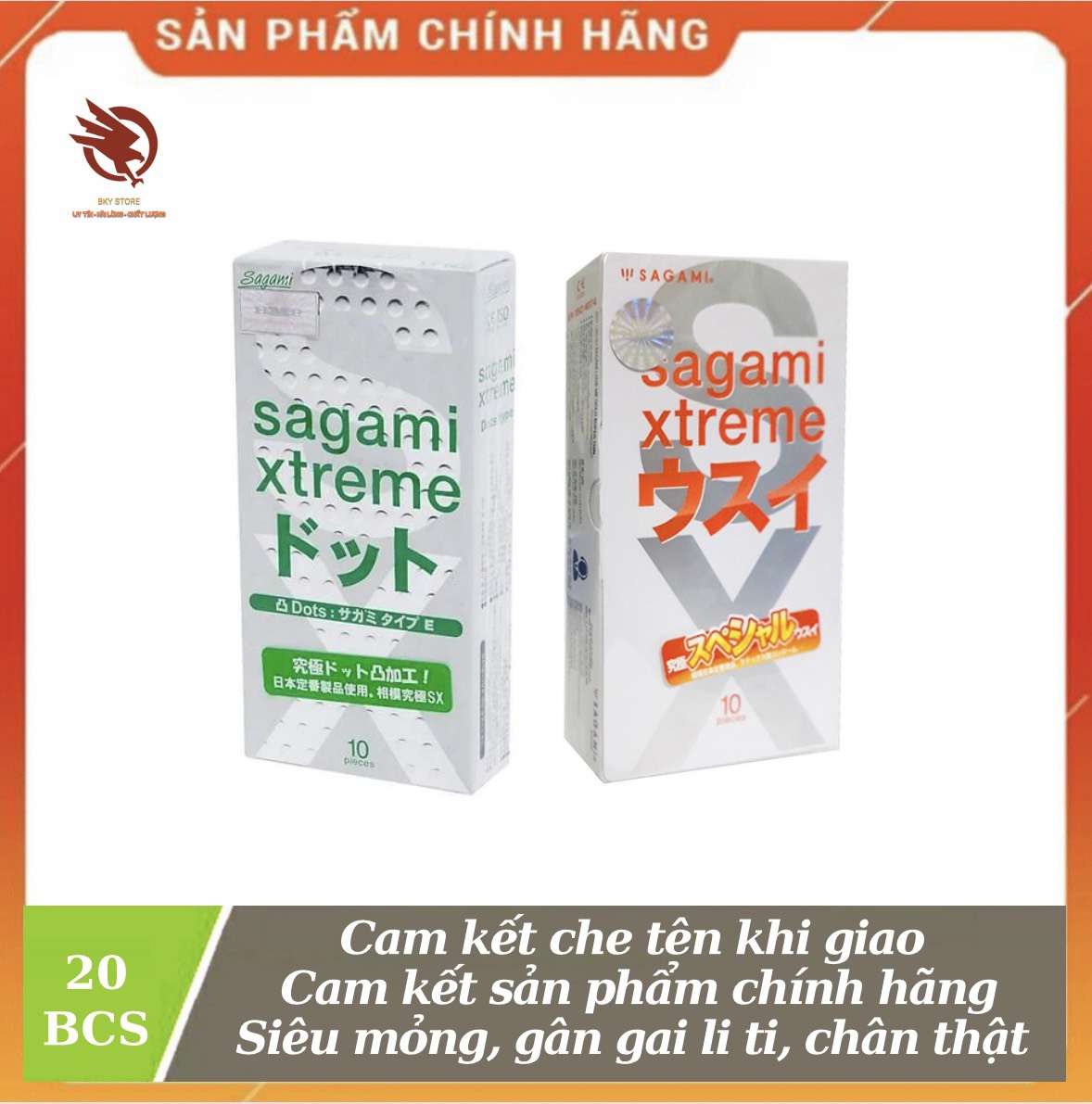 [ COMBO SIÊU RẺ ] - Combo 2 Hộp Bao cao su Sagami superthin và xtreme, bao siêu mỏng, có gân gai nổi li ti, co giãn tốt - 20 cái
