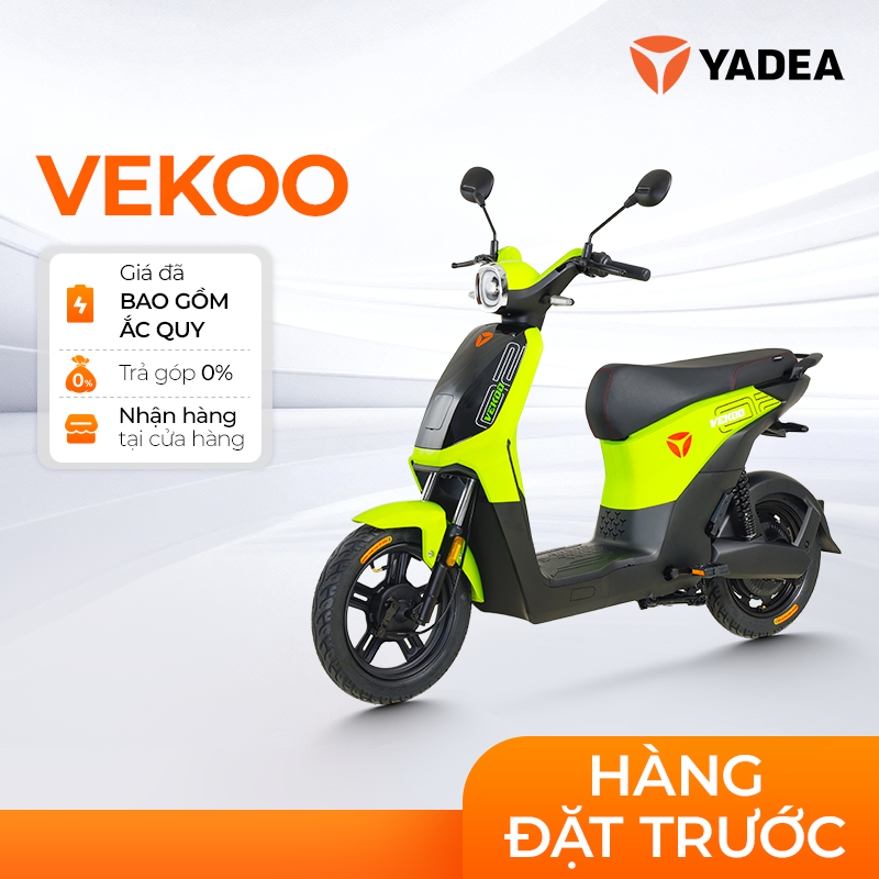 [TRẢ GÓP 0%] Xe Máy Điện Yadea Vekoo Kết Hợp Tính Năng Thông Minh 65KM Một Lần Sạc - Bảo Hành 2 Năm