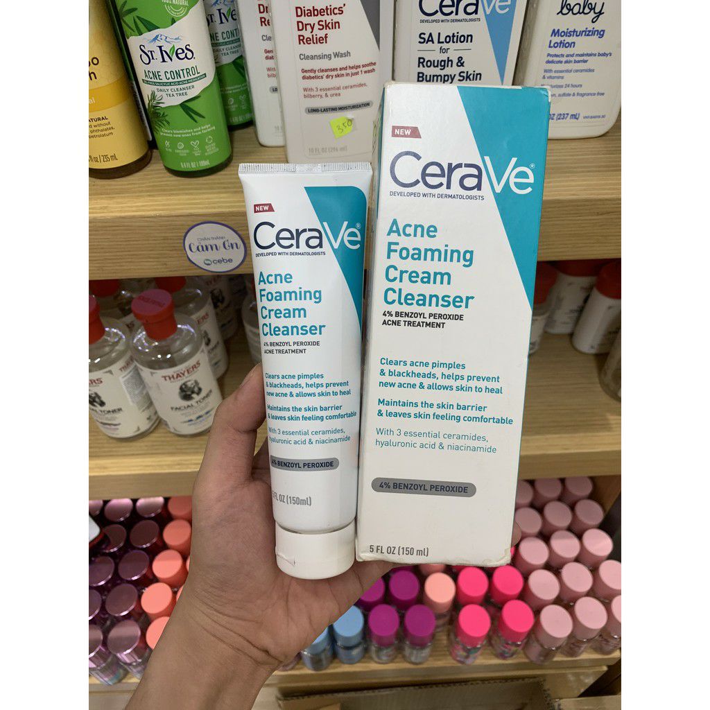 Sữa Rửa Mặt CeraVe Acne Foaming Cream Cleanser (150mL)