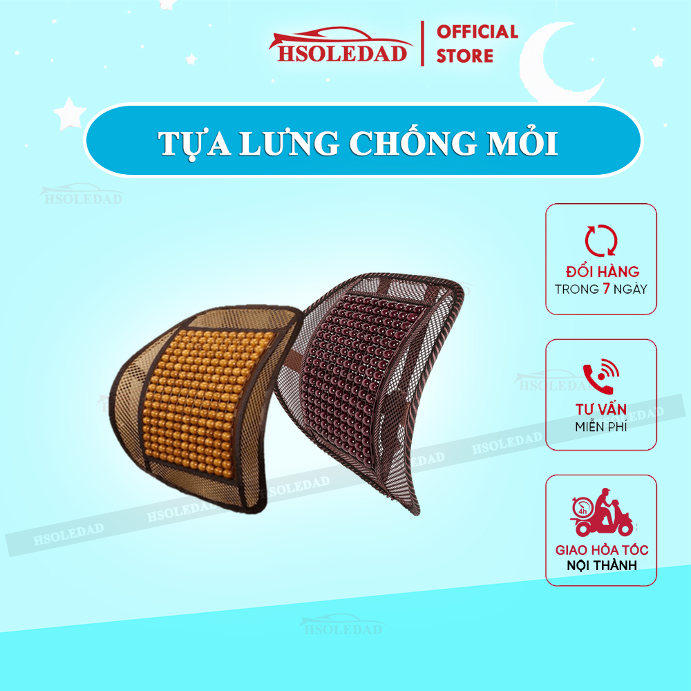 tựa lưng lưới đan hạt gỗ cho ghế ô tô và văn phòng chống mỏi lưng