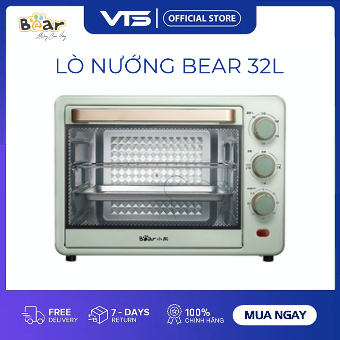 [NPP CHÍNH HÃNG] Lò Nướng Điện Bear DKX-C20D1 Đa Năng, Dung Tích 20L, Kiểm Soát Nhiệt Độ Độc Lập, Chế Độ Tự Động - VTS Smarthome