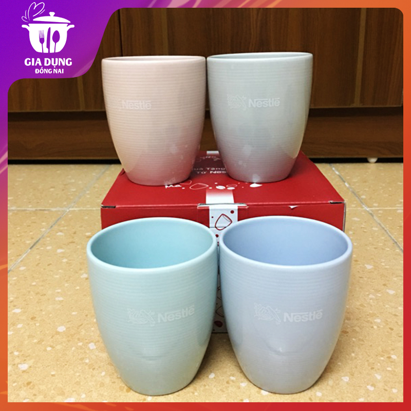 Bộ 2 ly sứ dongwha dày đẹp - quà tặng nestle