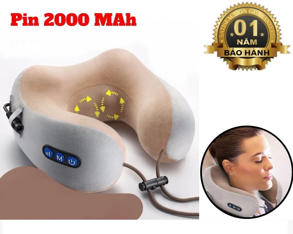 Gối mát xa cổ. Gối massage vai gáy vòng cổ chữ U đa năng cao cấp mô phỏng mát xa 3D Gối Massage Cổ Chữ U Trị Liệu Gối Massage Cổ Vai Gáy Sạc Pin Máy Massage đa năng Gối Massage Ngủ Văn Phòng. lỗi 1 đổi 1.