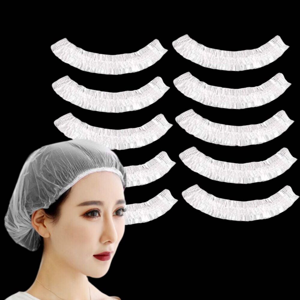 100 Mũ Nilon Trùm Đầu 100 Bao Nilon Y Tế Trùm Đầu Hỗ Trợ Nhuộm Tóc, Ủ Tóc Dùng 1 Lần