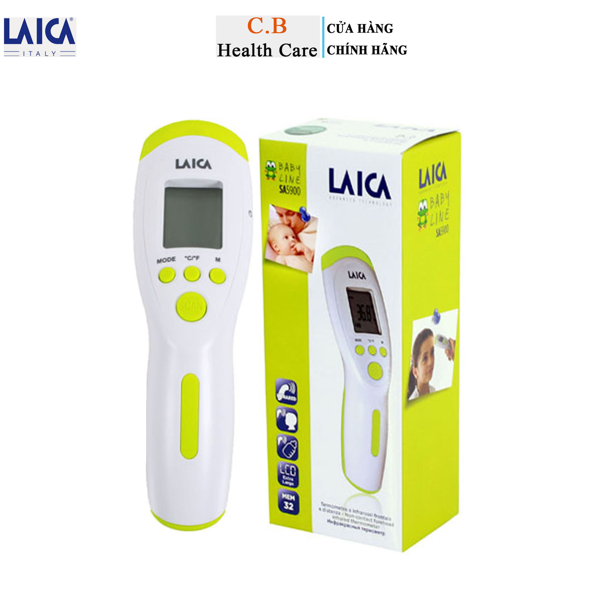 Nhiệt kế điện tử hồng ngoại đo trán Laica SA5900 - Đo trán nhiệt độ cơ thể