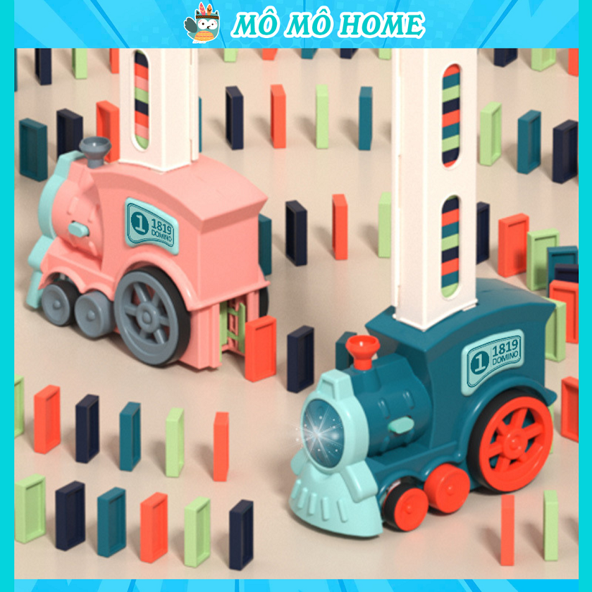 Xe Domino, Đồ Chơi Tàu Lửa Domino xếp tự động, Có Âm Thanh, Điều chỉnh hướng dễ dàng