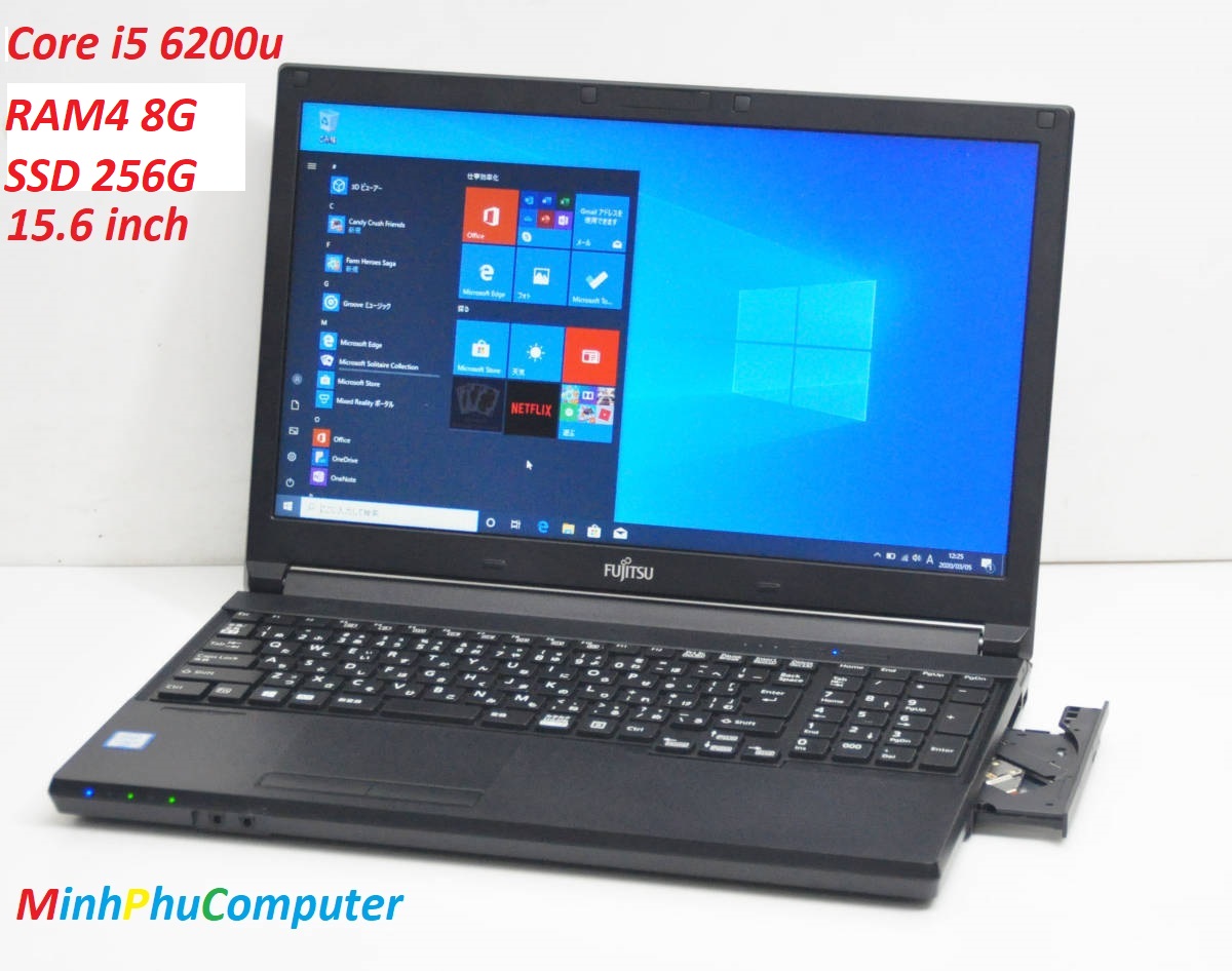 LAPTOP HỌC ONLINE LÀM VIỆC FUJITSU A576 Core i5 6300u RAM 8G SSD 128G 15.6inch
