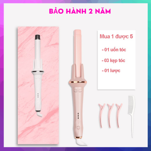 Máy uốn tóc xoăn tự động iona chất liệu gốm cao cấp đường kính 28mm khuếch tán ion âm giúp bảo vệ tóc, tránh hư tổn tự động xoay 360 độ máy uốn tóc máy duỗi tóc máy uốn tóc mini máy uốn tóc xoăn tự động máy duỗi tóc mini