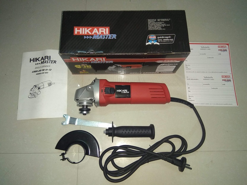 Máy mài góc cầm tay Hikari K6-100,670W,  madein  Thái lan,đá mài 100mm, màu đỏ