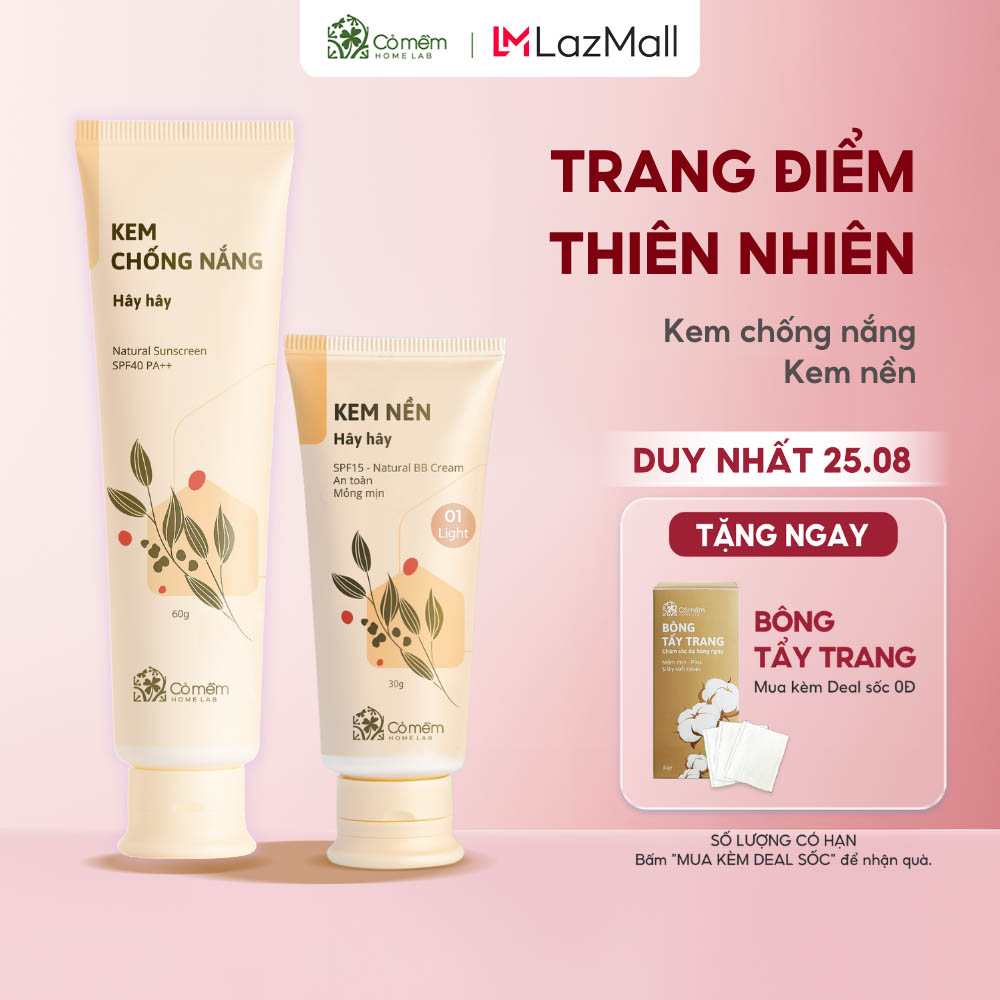 Bộ Trang Điểm Tự Nhiên 2 Bước Hây Hây Cỏ Mềm 200g