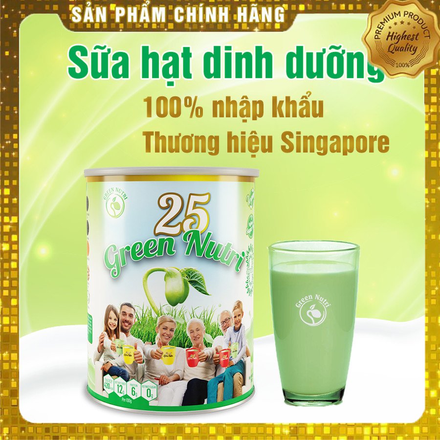 [HCM]Sữa Hạt Ngũ Cốc 25 Green Nutri - NÂNG CAO ĐỀ KHÁNG – VỮNG VÀNG SỨC KHỎE DẠNG LON 750gram