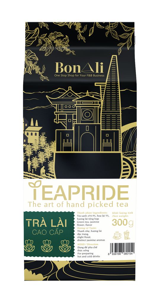 Trà teapride nguyên lá 300g/450g - trà đen, trà lài