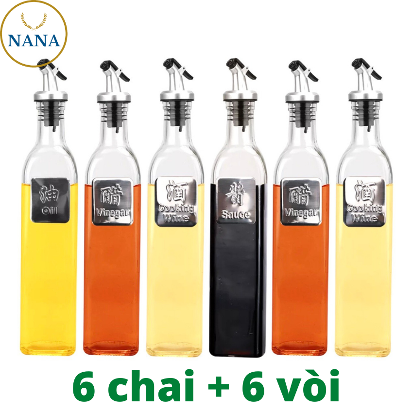6 Chai đựng dấm dầu nước tương nước mắm dung tích 500ml NA-P69