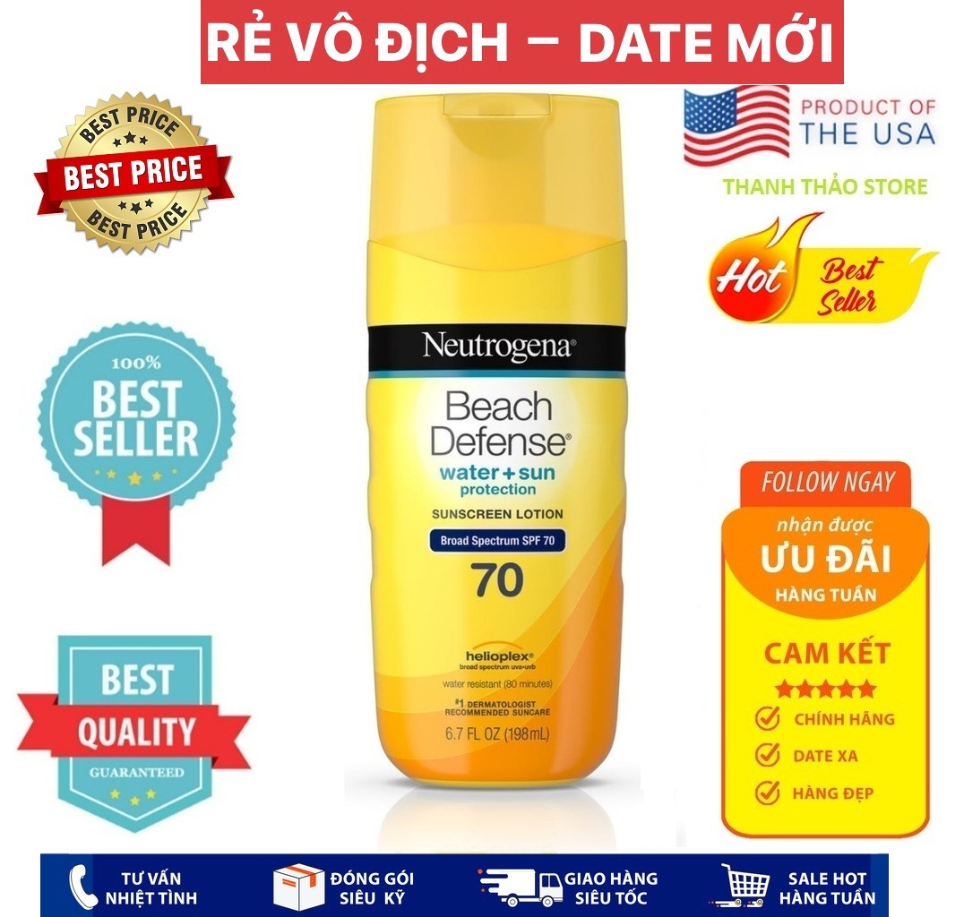 [USA Official] Kem chống nắng Neutrogena Beach defense Spectrum SPF 70 198ml
