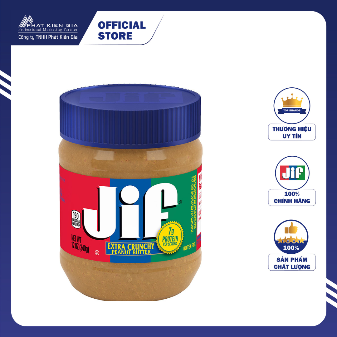 Bơ đậu phộng hạt jif 340g