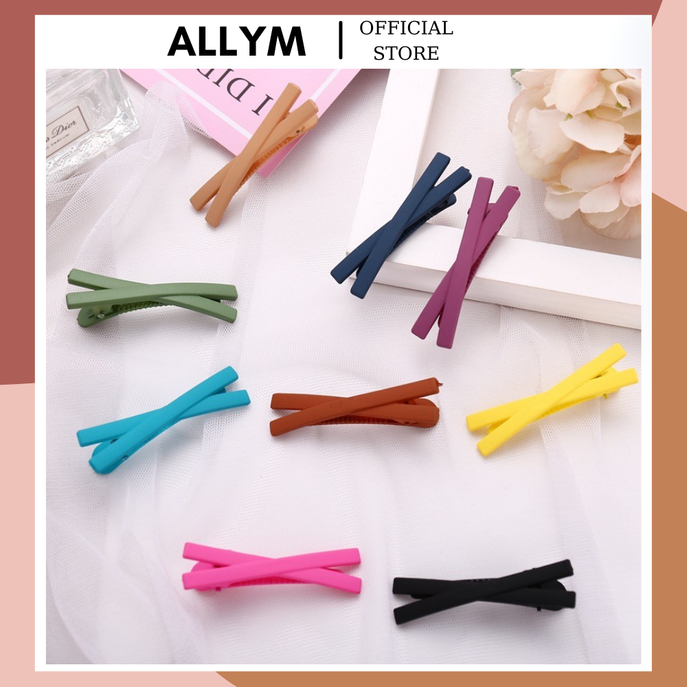 Kẹp tóc, cặp tóc chữ X nhiều màu kiểu dáng trơn đơn giản cho nữ ALLYM.Accessories