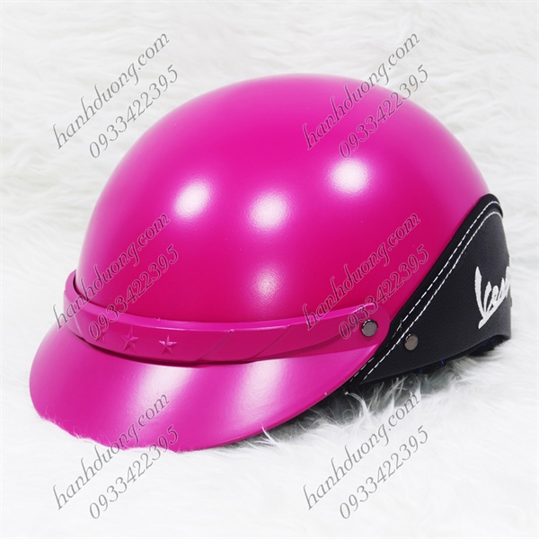 [HCM]Mũ bảo hiểm xe máy V.e.s.p.a gắn da bên hông thêu chữ nổi thời trang đẹp mắt