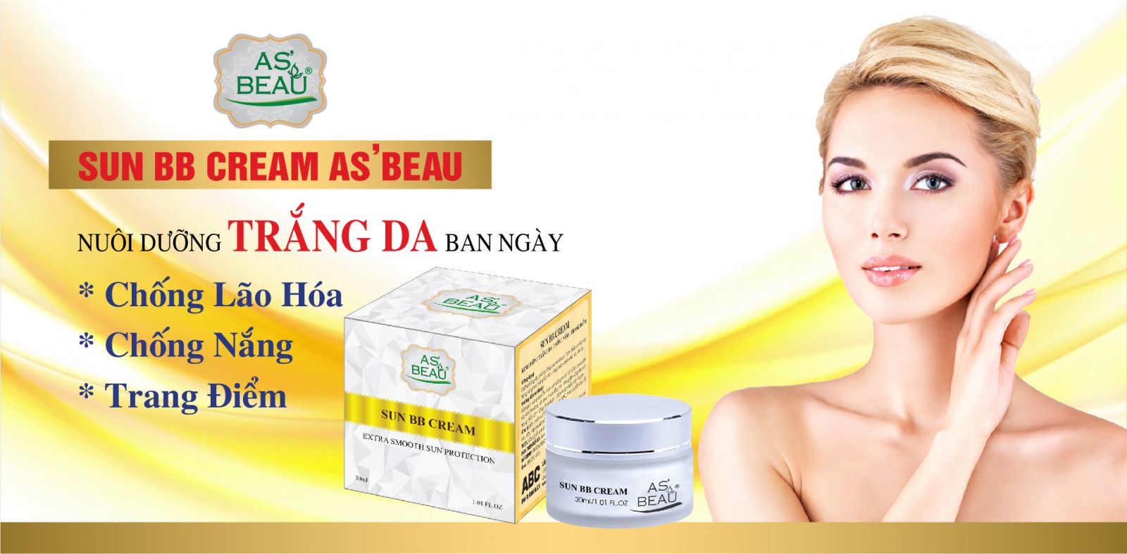 Kem dưỡng trắng da - chống nắng- trang điểm - as' beau