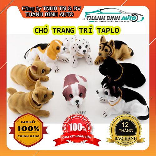 Chó trang trí taplo đầu lắc lư xích vàng - đồ chơi xe hơi, ô tô