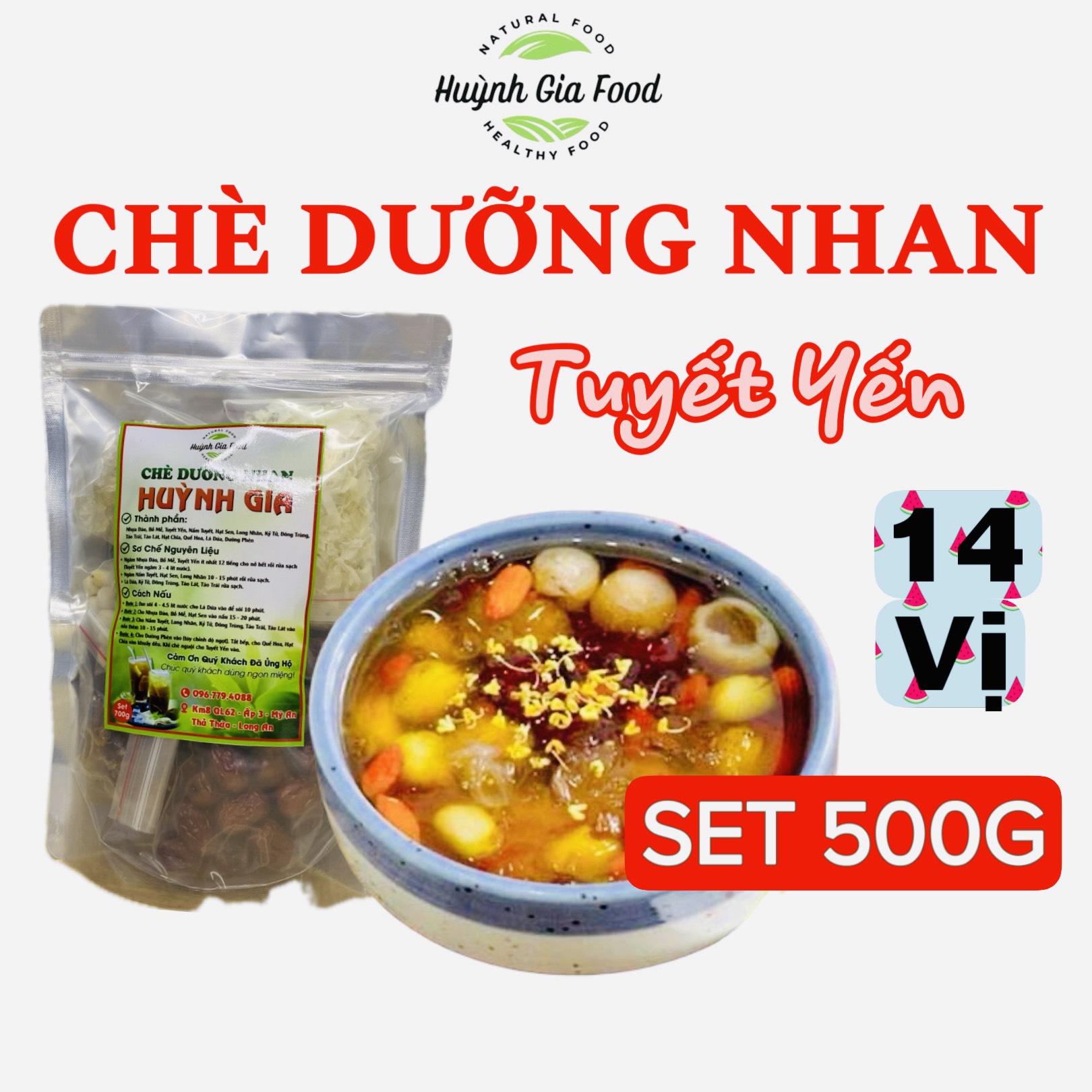  Chè Dưỡng Nhan 14 Vị Có Quế Hoa Thượng Hạng Set 500G Nấu Được 30 - 35 Chén 