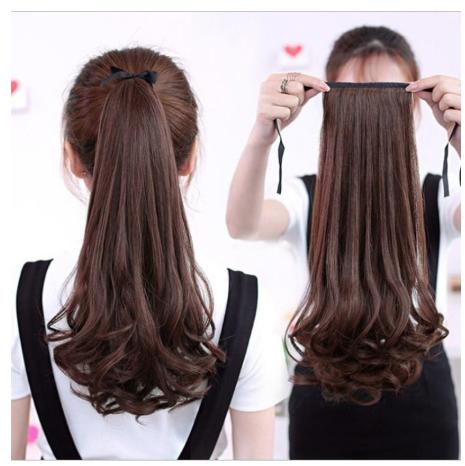 Tóc giả cột xoăn đuôi hàn quốc cao cấp nâu vàng