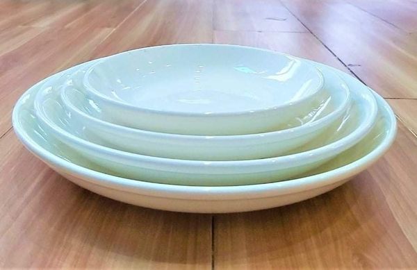 Combo 3 dĩa sứ trắng bủm 20cm Hoavoanshop