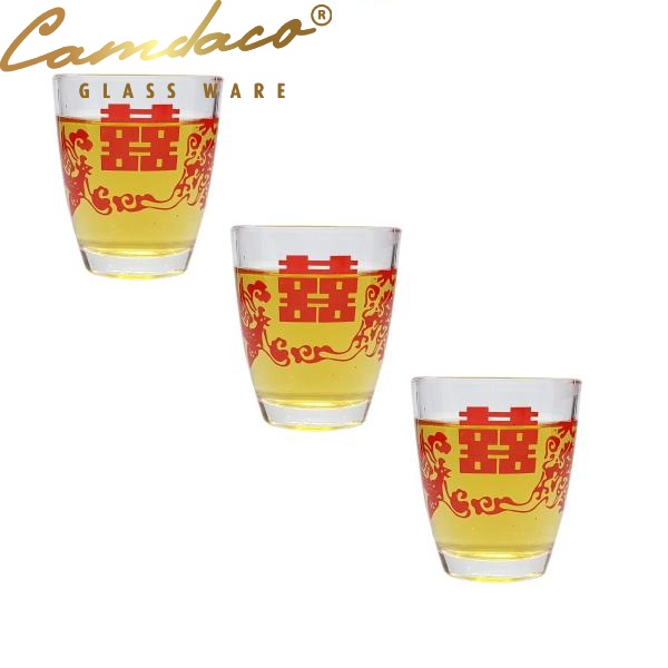 Bộ 12 Ly Cốc Thủy Tinh Uống Trà 14 Hấp In Rồng CAMDACO GLASS WARE (70ml)