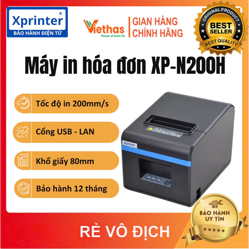 Máy in hóa đơn xprinter xp-n200h cổng usb + 5 cuộn giấy khổ k80x45